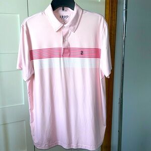 IZOD Golf polo like new condition. Men’s size M. Light pink w/ white& dark pink.